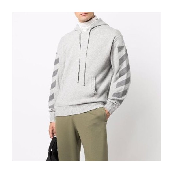 ✨오프화이트 남성 그레이 후드티 - Off-white Mens Gray Hoodie - of15x