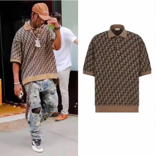 ✨디올 남성 카멜 폴로 반팔 셔츠 - Dior Mens Camel Half sleeved Tshirts - di329x