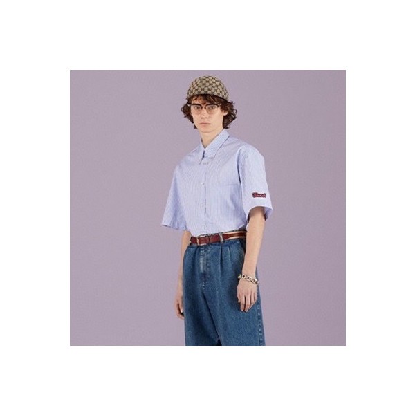 ✨구찌 남성 트렌디 블루 반팔 셔츠 - Gucci Mens Blue Short sleeved Tshirts - gu357x