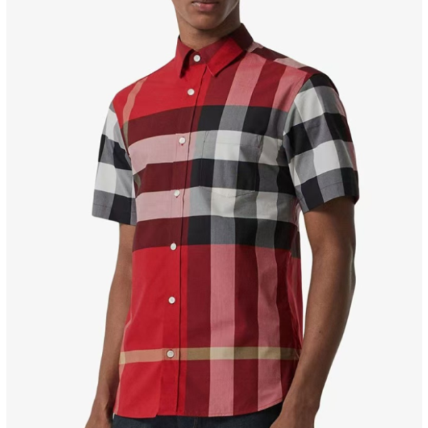 ✨버버리 남성 베이직 레드 반팔 셔츠 - Burberry Mens Red Tshirts - bu144x