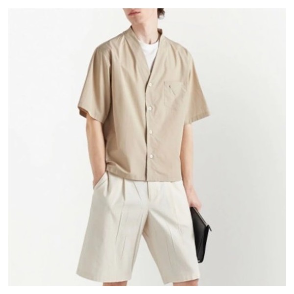 ✨프라다 남성 모던 베이지 반팔 셔츠 - Prada Mens Beige Short sleeved Shirts - pr505x