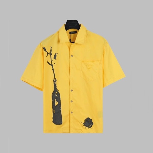 ✨프라다 남성 모던 옐로우 반팔 셔츠 - Prada Mens Yellow Short sleeved Shirts - pr507x