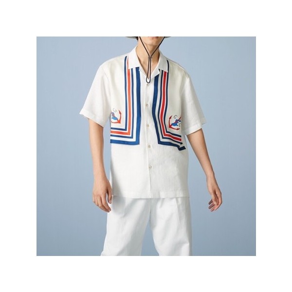 ✨구찌 남성 트렌디 화이트 반팔 셔츠 - Gucci Mens White Short sleeved Tshirts - gu705x