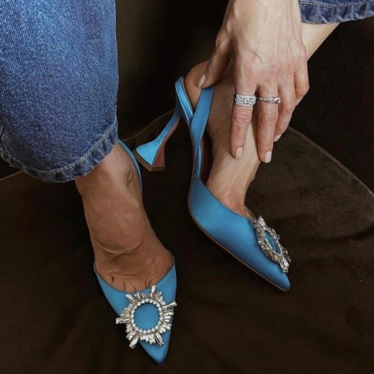 ❤아미나무아디 여성 블루 하이힐 - Amina Muaddi Womens Blue High-heels - mu01x