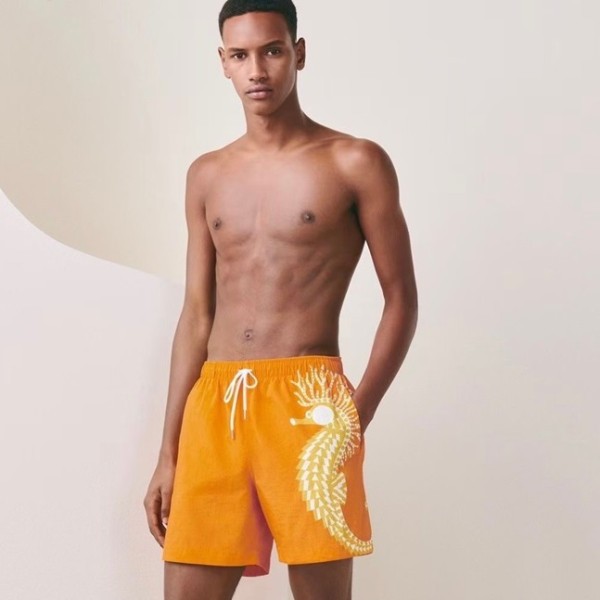 ✨에르메스 남성 오렌지 반바지 - Hermes Mens Orange Half-pants - he187x