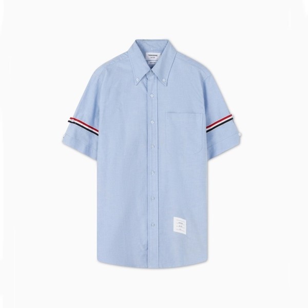 ✨톰브라운 남성 블루 반팔 셔츠 - Thom Browne Mens Blue Half sleeved Shirts - to69x