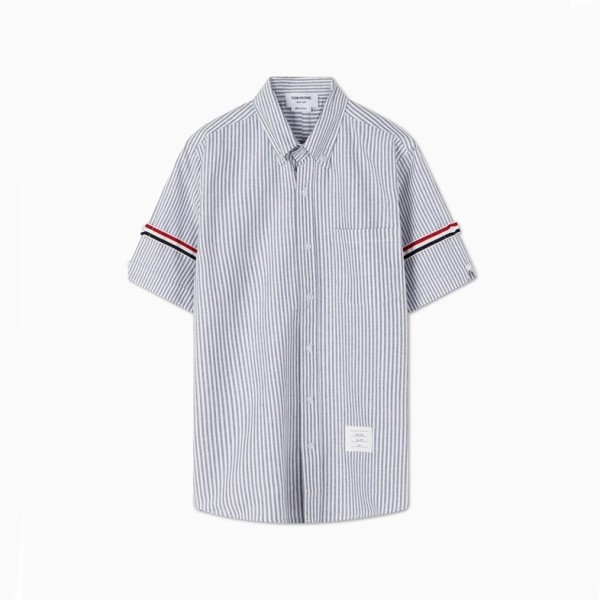 ✨톰브라운 남성 그레이 반팔 셔츠 - Thom Browne Mens Gray Half sleeved Shirts - to70x