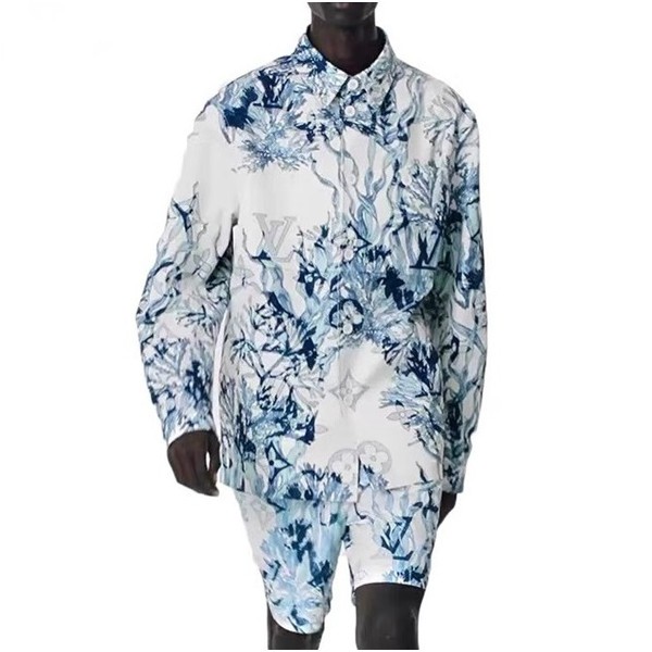 ✨루이비통 남성 블루 셔츠 - Louis vuitton Mens Blue Tshirts - lv1396x