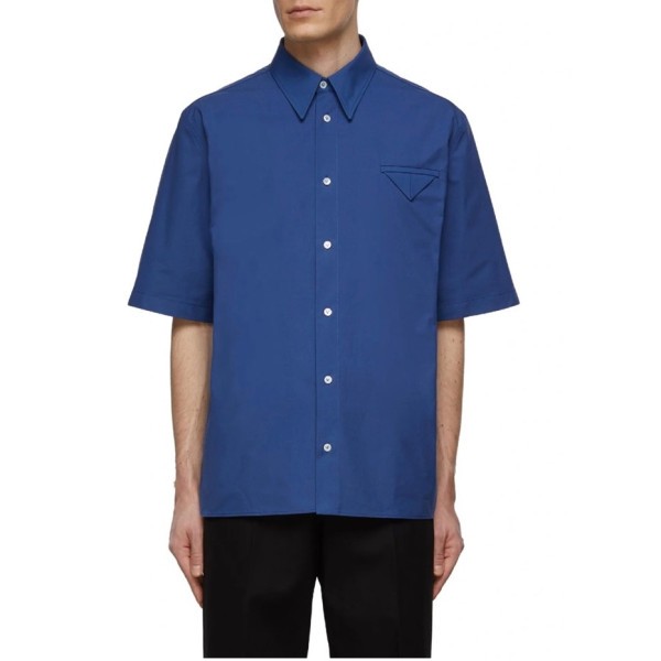 ✨보테가베네타 남성 블루 반팔 셔츠 - Bottega veneta Mens Blue Shirts - bv101x