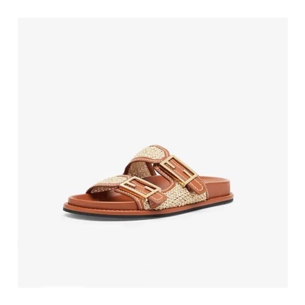 ✨펜디 여성 카멜 슬리퍼 - Fendi Womens Camel Slipper - fe153x