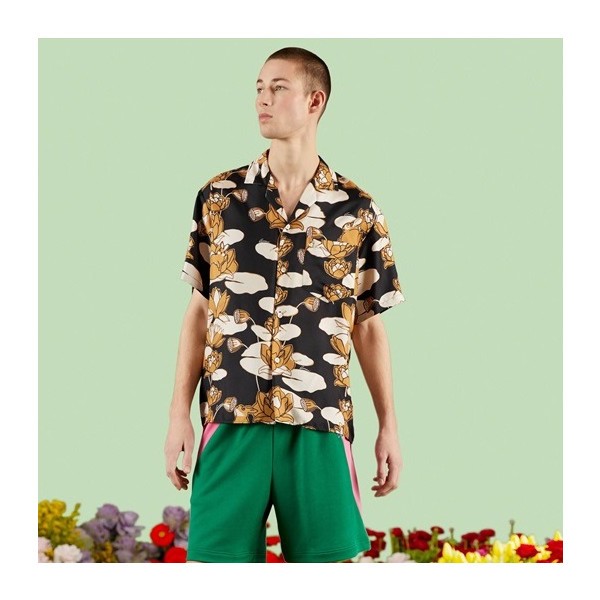 ✨구찌 남성 트렌디 블랙 반팔 셔츠 - Gucci Mens Black Short sleeved Tshirts - gu825x