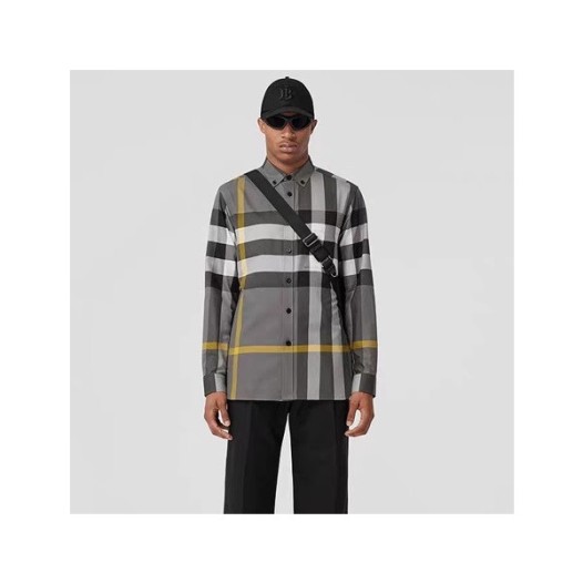 ❤버버리 남성 그레이 셔츠 - Burberry Mens Gray Shirts - bu221x