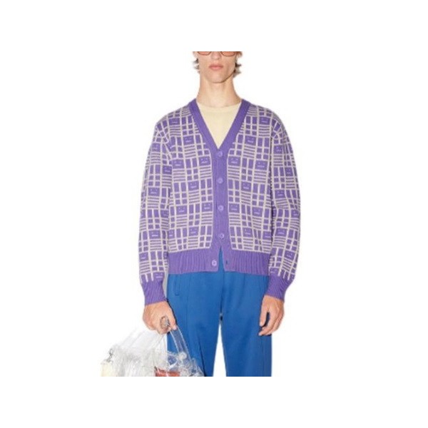 ✨아크네 남/녀 브이넥 퍼플 가디건 - Acne Unisex Purple Cardigan - ace218x