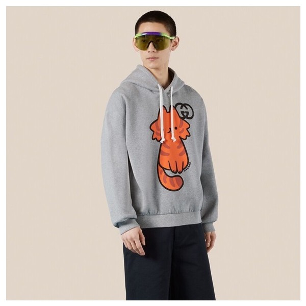 ✨구찌 남/녀 트렌디 그레이 후드티 -  Gucci Unisex Gray Hoodie - gu930x