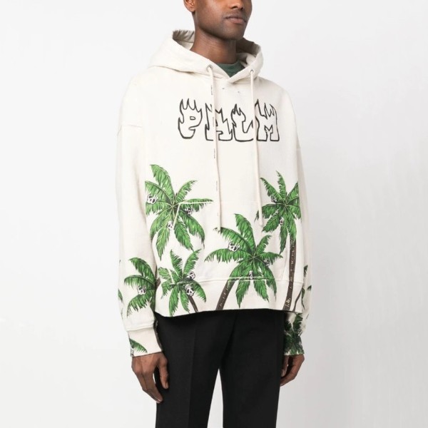 ✨팜 엔젤스 남성 아이보리 후드티 - Palm Angels Mens Ivory Hoodie - pam410x
