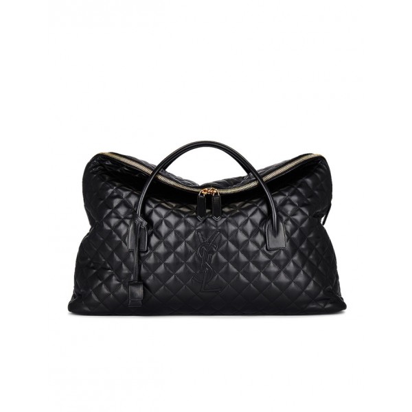 ✨생로랑 남/녀 퀄팅 EX 자이언트백 736009【매장-450만원대】 - Saint Laurent Unisex Black Keepall - ysl425x
