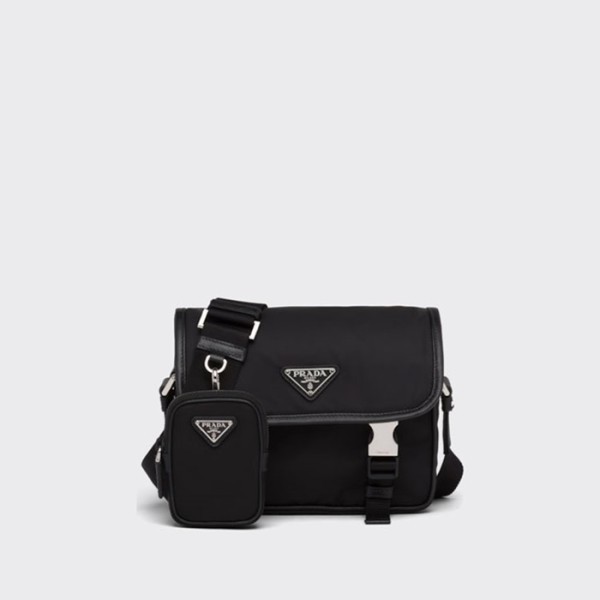 ✨프라다 남성 리나일론 및 사피아노 가죽 숄더 백 【매장-320만원대】 - Prada Mens Black Cross Bag - pr701x