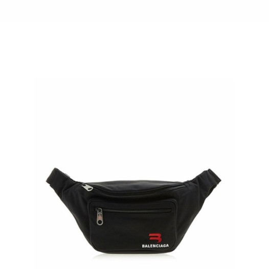 ❤발렌시아가 남성 뉴시그니처 3B 로고자수 리사이클 나일론 벨트백 - Balenciaga Mens Black Hip Sack- ba584x