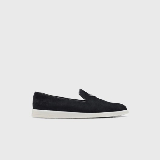 ❤프라다 남성 스웨이드 블랙 슬립온 로퍼 【매장-110만원대】 - Prada Mens Black Loafer - pr719x