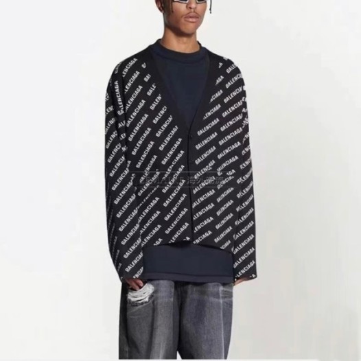 ❤발렌시아가 남성 블랙 브이넥 가디건 - Balenciaga Mens Black Cardigan - ba594x