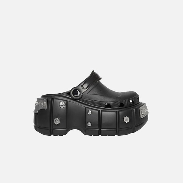 ✨발렌시아가 남/녀 블랙 하드 크록스 뮬 【매장-170만원대】 - Balenciaga Unisex Black Sansals - ba667x
