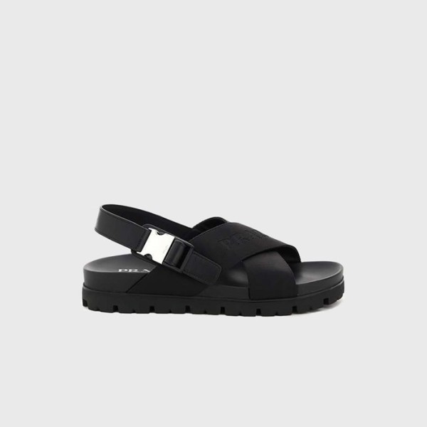 ✨프라다 남성 크로스 버클 스트랩 샌들 【매장-130만원대】 - Prada Mens Black Sandals - pr736x