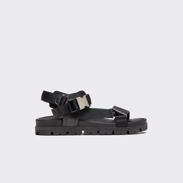 ✨프라다 남성 스포티 가죽 나일론 테이프 샌들 【매장-150만원대】 - Prada Mens Black Sandals - pr737x