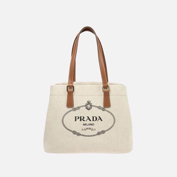 ✨프라다 여성 캔버스 린넨 로고 숄더백 【매장-260만원대】 - Prada Womens Beige Shoulder Bag - pr740x
