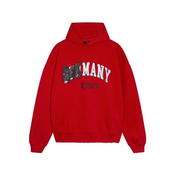 ✨발렌시아가 남성 레드 후드티 - Balenciaga Mens Red Hoodie - ba692x