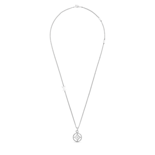✨루이비통 남성 LV 트위스티드 플라워 펜던트 【매장-150만원대】 - Louis vuitton Mens White Gold Necklace - acc232x