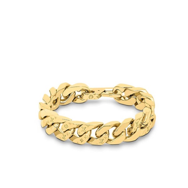 ✨루이비통 남성 모노그램 체인 링크 팔찌 실버 M69988 【매장-160만원대】 - Louis vuitton Mens Yellow Gold Bangle - acc271x
