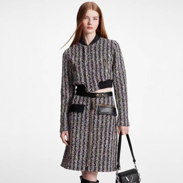 ✨루이비통 여성 블랙 트위드 자켓 - Louis vuitton Womens Black Tweed Jackets - lv1902x