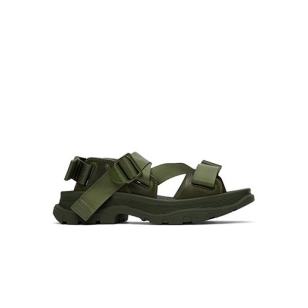 ✨알렉산더 맥퀸 남/녀 웹 스트랩 트레드 샌들【매장-110만원대】 - Alexander McQueen Unisex Khaki Sandals - aq02x