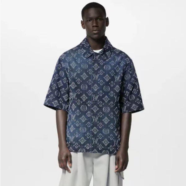 ✨루이비통 남성 모던 블랙 반팔 셔츠 - Louis vuitton Mens Black Short sleeved Shirts - lv1919x