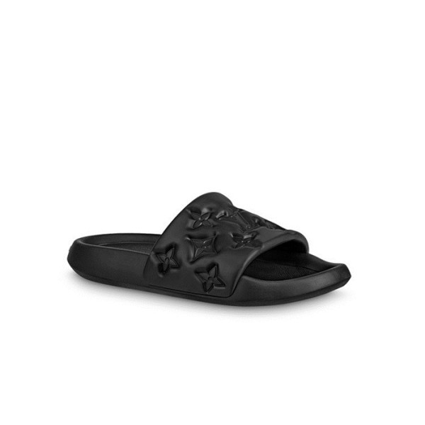 ✨루이비통 남/녀 워터프런트 블랙 뮬 슬리퍼 【매장-100만원대】 - Louis vuitton Unisex Black Slippers - lv1907x