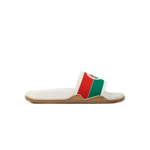 ✨구찌 남/녀 인터로킹 GG 아이보리 슬라이드 샌들 【매장-80만원대】 - Gucci Unisex Ivory Slippers - gu1017x
