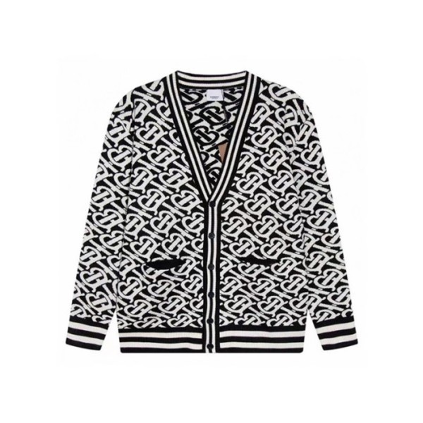 ✨버버리 남성 블랙 브이넥 가디건 - Burberry Mens Black Cardigan - bu328x