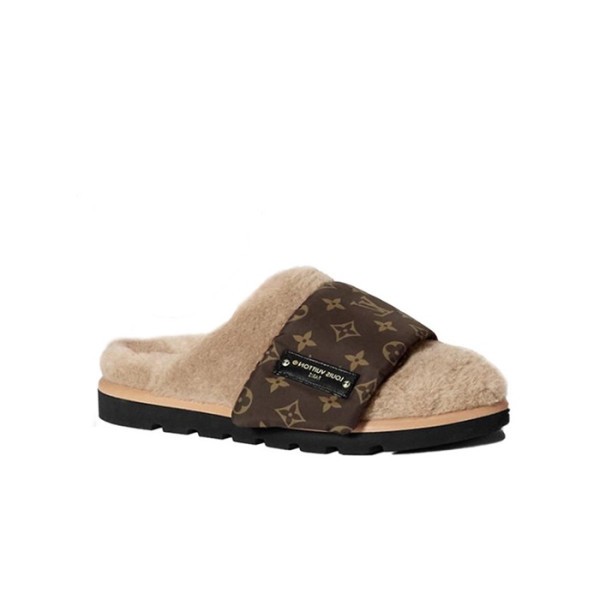 ✨루이비통 남/녀 시어링 슬리퍼 필로우 컴포트 뮬 1AAM42 【매장-150만원대】 - Louis vuitton Unisex Brown Mules - lv1957x