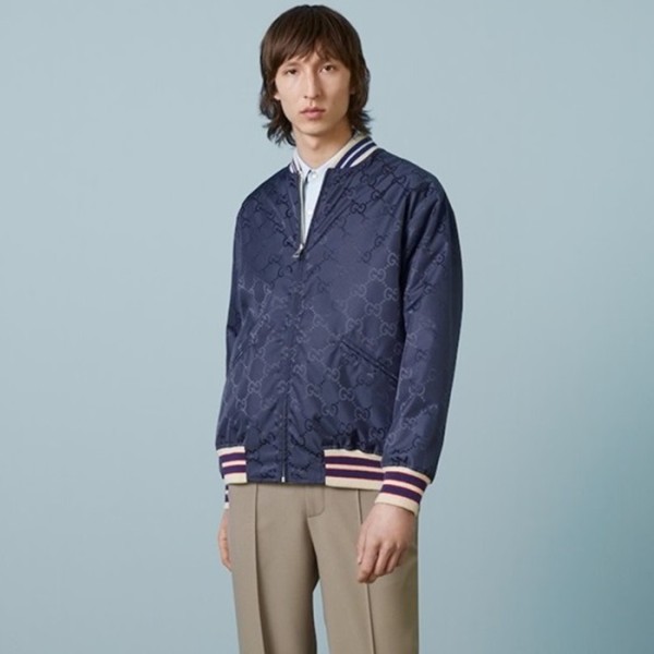 ✨구찌 남성 네이비 집업 양면 자켓 - Gucci Mens Navy Jackets - gu1039x