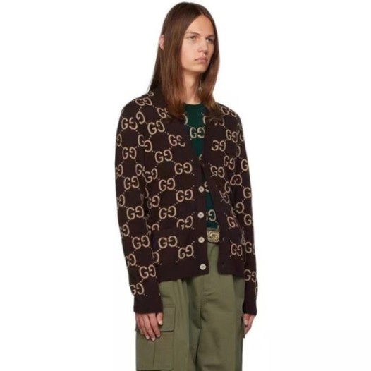 ❤구찌 남성 카키 브이넥 가디건 - Gucci Mens Khaki Cardigan - gu1044x