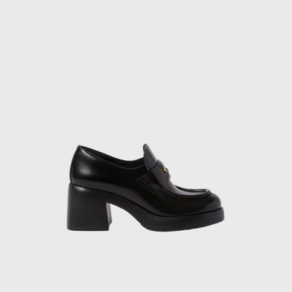 ✨미우미우 여성 페니 로퍼 힐 【매장-170만원대】 - Miumiu Womens Black Loafers - miu306x