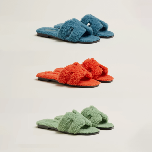 ❤에르메스 여성 양털 시어링 오란슬리퍼 H212178Z【매장-180만원대】 - Hermes Womens Per Slippers - he401x