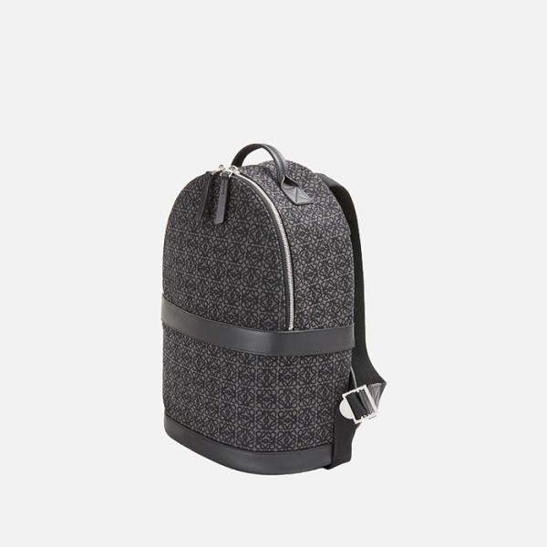 ✨로에베 남성 애너그램 자카드 & 카프스킨 라운드 백팩 【매장-280만원대】 - Loewe Mens Black Back Pack - loe802x
