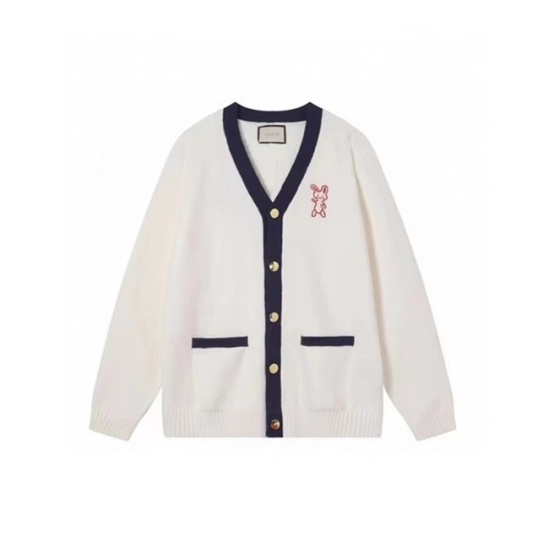✨구찌 남성 화이트 브이넥 가디건 - Gucci Mens White Cardigan - gu1090x