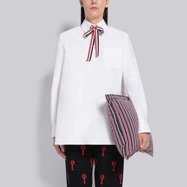 ✨톰브라운 여성 화이트 셔츠 - Thom Browne Womens White Tshirts - th98x