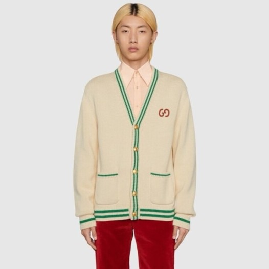 ❤구찌 남성 아이보리 브이넥 가디건 - Gucci Mens Ivory Cardigan - gu1099x