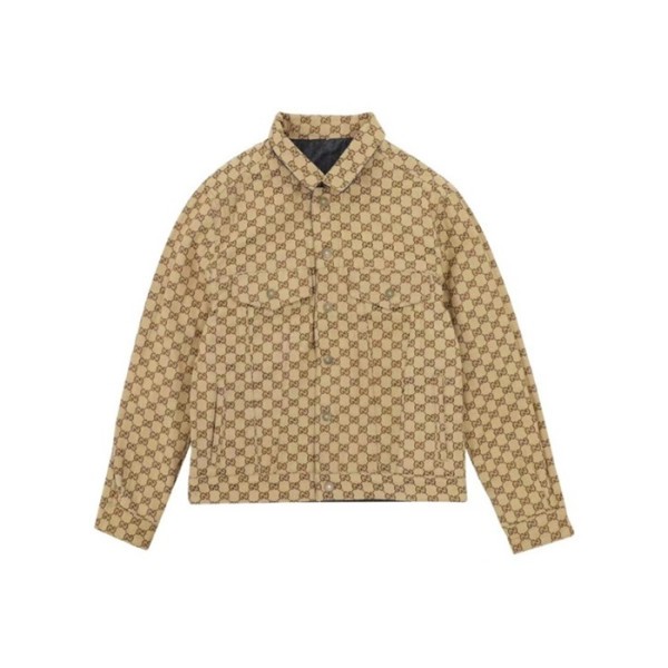 ✨구찌 남성 캐쥬얼 카멜 양면 데님자켓 - Gucci Mens Camel Jackets - gu1101x