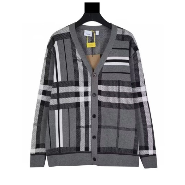 ✨버버리 남성 그레이 브이넥 가디건 - Burberry Mens Gray Cardigan - bu328x