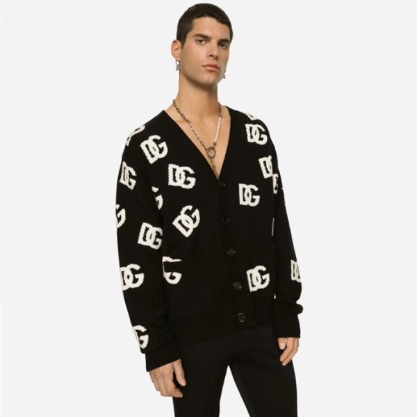 ✨돌체앤가바나 남성 블랙 브이넥 가디건 - Dolce&Gabbana Mens Black Cardigan - dol504x