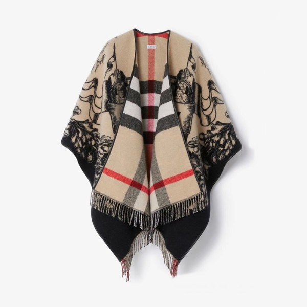 ✨버버리 여성 베이지 양면 판쵸 - Burberry Womens Beige Pancho - bu328x